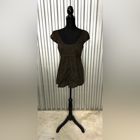 Theory Tops - Women’s Theory Brown Linen Viscose Spandex Casual Designer Blouse Top Medium